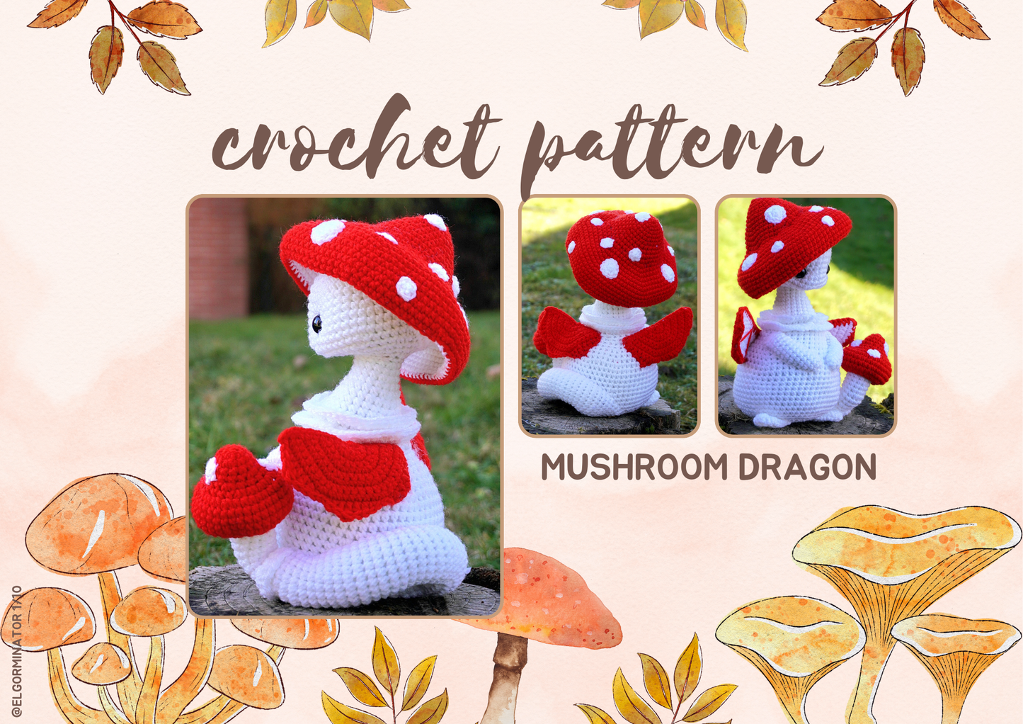 Patron dragon champignon